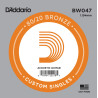 D'Addario BW047 Bronze Wound Acoustic Guitar Single String, .047 BW047 D'Addario $2.76