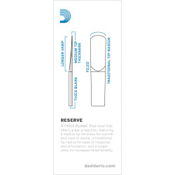 D'Addario Reserve Bass Clarinet Reeds, Strength 4.0, 5-pack DER0540 D'Addario Woodwinds $23.77