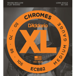 D'Addario ECB82 Chromes Bass Guitar Strings, Medium, 50-105, Long Scale ECB82 D'Addario $60.49