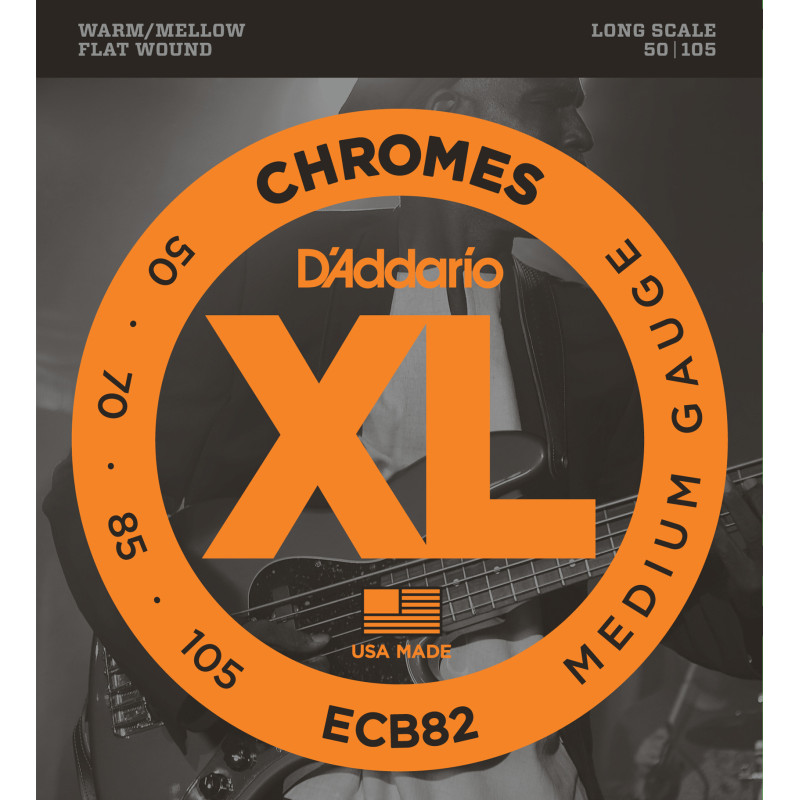 D'Addario ECB82 Chromes Bass Guitar Strings, Medium, 50-105, Long Scale ECB82 D'Addario $60.49
