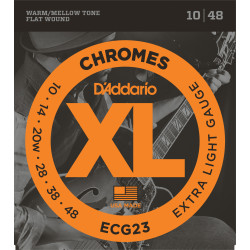 D'Addario ECG23 Chromes Flat Wound Electric Guitar Strings, Extra Light, 10-48 ECG23 D'Addario $25.25