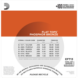 D'Addario EFT13 Flat Tops Phosphor Bronze Acoustic Guitar Strings, Resophonic Guitar, 16-56 EFT13 D'Addario $19.23