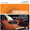 D'Addario EFT15 Flat Tops Phosphor Bronze Acoustic Guitar Strings, Extra Light, 10-47