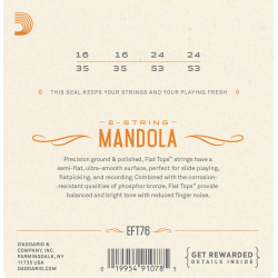 D'Addario EFT76 Flat Tops Mandola Strings, Medium, 16-53