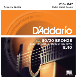 D'Addario EJ10 Bronze Acoustic Guitar Strings, Extra Light, 10-47 EJ10 D'Addario $8.59