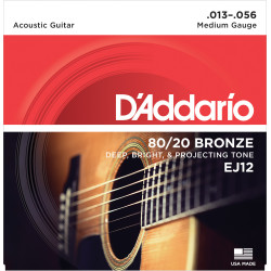 D'Addario EJ12 80/12 Bronze Acoustic Guitar Strings, Medium, 13-56 EJ12 D'Addario $9.99