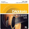 D'Addario EJ14 80/20 Bronze Acoustic Guitar Strings, Light Top/Medium Bottom/Bluegrass, 12-56