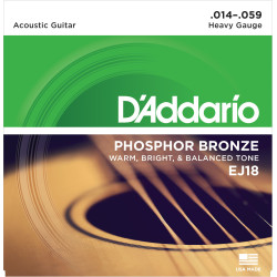 D'Addario EJ18 Phosphor Bronze Acoustic Guitar Strings, Heavy, 14-59 EJ18 D'Addario $9.99