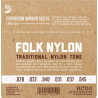 D'Addario EJ32 Folk Nylon Guitar Strings, Ball End, Silver Wound/Black Nylon Trebles EJ32 D'Addario $14.99