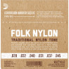 D'Addario EJ32C Folk Nylon Guitar Strings, Ball End, Silver Wound/Clear Nylon Trebles EJ32C D'Addario $14.49