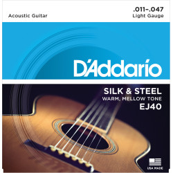 D'Addario EJ40 Silk & Steel Folk Guitar Strings, 11-47 EJ40 D'Addario $14.48