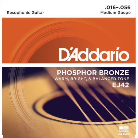 D'Addario EJ42 Resophonic Guitar Strings, 16-56 EJ42 D'Addario $9.99