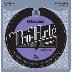D'Addario EJ44TT ProArte Dynacore Classical Guitar Strings, Titanium Trebles, Extra-Hard Tension