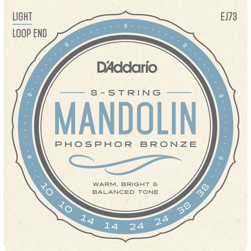 D'Addario EJ73 Mandolin Strings, Phosphor Bronze, Light, 10-38 EJ73 D'Addario $9.30