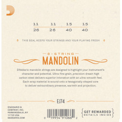 D'Addario EJ74 Mandolin Strings, Phosphor Bronze, Medium, 11-40
