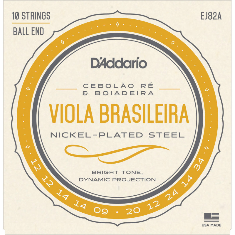 D'Addario EJ82A Viola Brasileira Set, Cebolao Re and Boiadeira EJ82A D'Addario $9.03