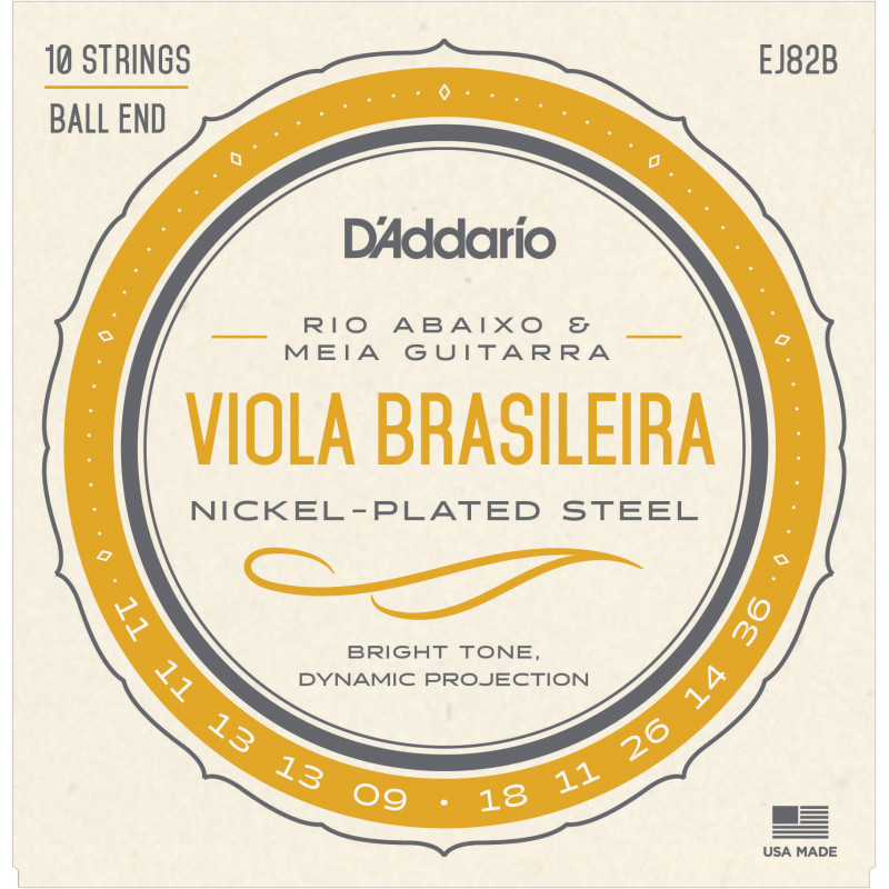 D'Addario EJ82B Viola Brasileira Set, Rio Abaixo and Meia Guitarra EJ82B D'Addario $9.03