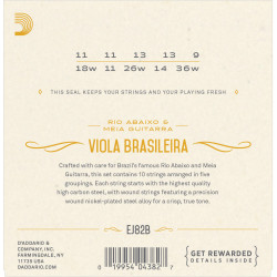 D'Addario EJ82B Viola Brasileira Set, Rio Abaixo and Meia Guitarra EJ82B D'Addario $9.03