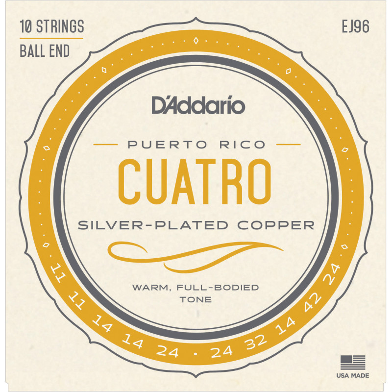 D'Addario EJ96 Cuatro-Puerto Rico Strings EJ96 D'Addario $17.81