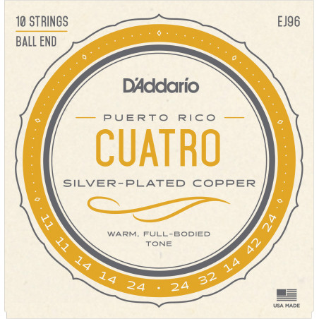 D'Addario EJ96 Cuatro-Puerto Rico Strings
