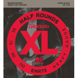 D'Addario ENR73 Half Round Bass Guitar Strings, Heavy, 55-110, Long Scale