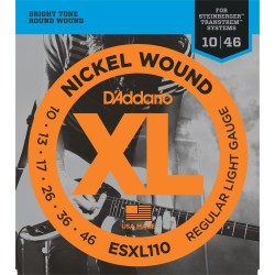 D'Addario ESXL110 Nickel Wound Electric Guitar Strings, Regular Light, Double Ball End, 10-46 ESXL110 D'Addario $20.96