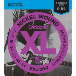 D'Addario EXL120-7 Nickel Wound 7-String Electric Guitar Strings, Super Light, 9-54 EXL120-7 D'Addario $10.99