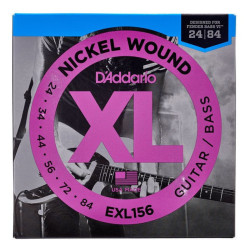 D'Addario EXL156 Nickel Wound Electric Guitar/Nickel Wound Bass Strings, Fender Nickel Wound Bass VI, 24-84 EXL156 D'Addario ...