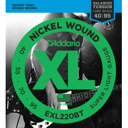 D'Addario EXL220BT Nickel Wound Bass Guitar Strings, Balanced Tension Super Light, 40-95 EXL220BT D'Addario $24.50