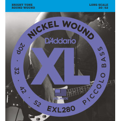 D'Addario EXL280 Nickel Wound Piccolo Bass Strings, 20-52, Long Scale EXL280 D'Addario $20.38
