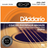 D'Addario EXP15 Coated Phosphor Bronze Acoustic Guitar Strings, Extra Light, 10-47