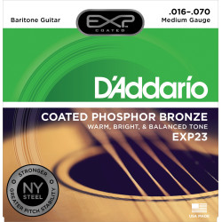 D'Addario EXP23 EXP Coated Baritone Guitar Strings, 16-70 EXP23 D'Addario $19.17