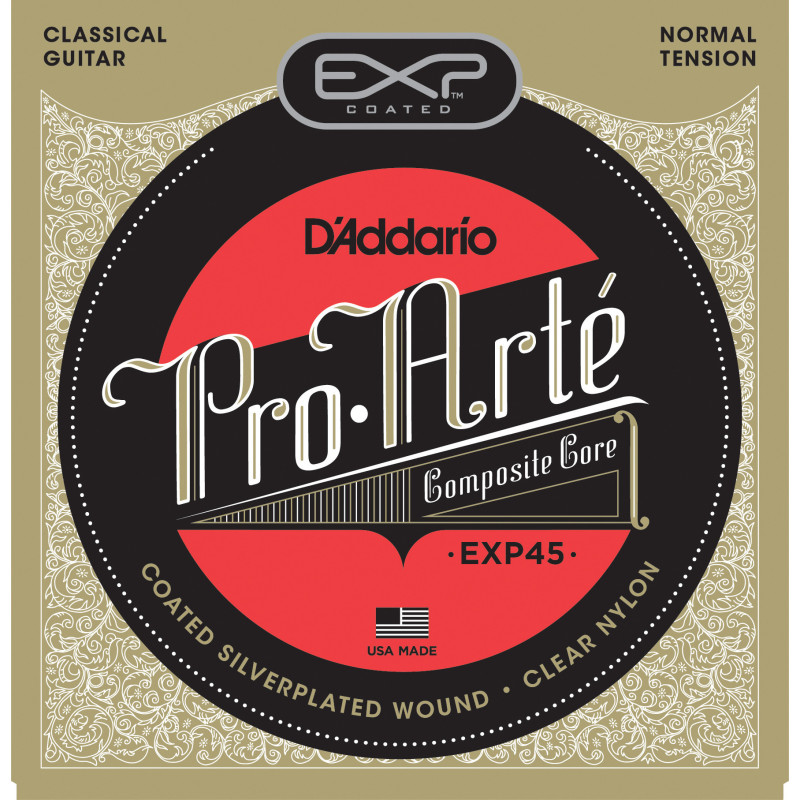 D'Addario EXP45 Coated Classical Guitar Strings, Normal Tension