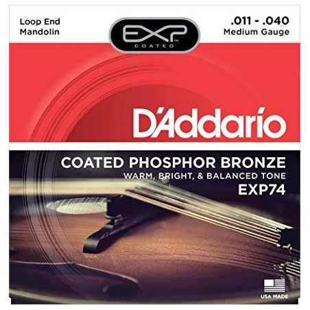 D'Addario EXP74 Coated Phosphor Bronze Mandolin Strings, Medium, 11-40 EXP74 D'Addario $16.62