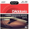 D'Addario EXP74 Coated Phosphor Bronze Mandolin Strings, Medium, 11-40