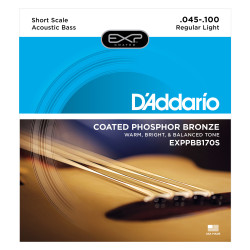 D'Addario EXPPBB170S Phosphor Bronze Coated Acoustic Bass Strings, Short Scale, 45-100 EXPPBB170S D'Addario $48.30