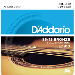 D'Addario EZ910 85/15 Bronze Acoustic Guitar Strings, Light, 11-52 EZ910 D'Addario $5.82
