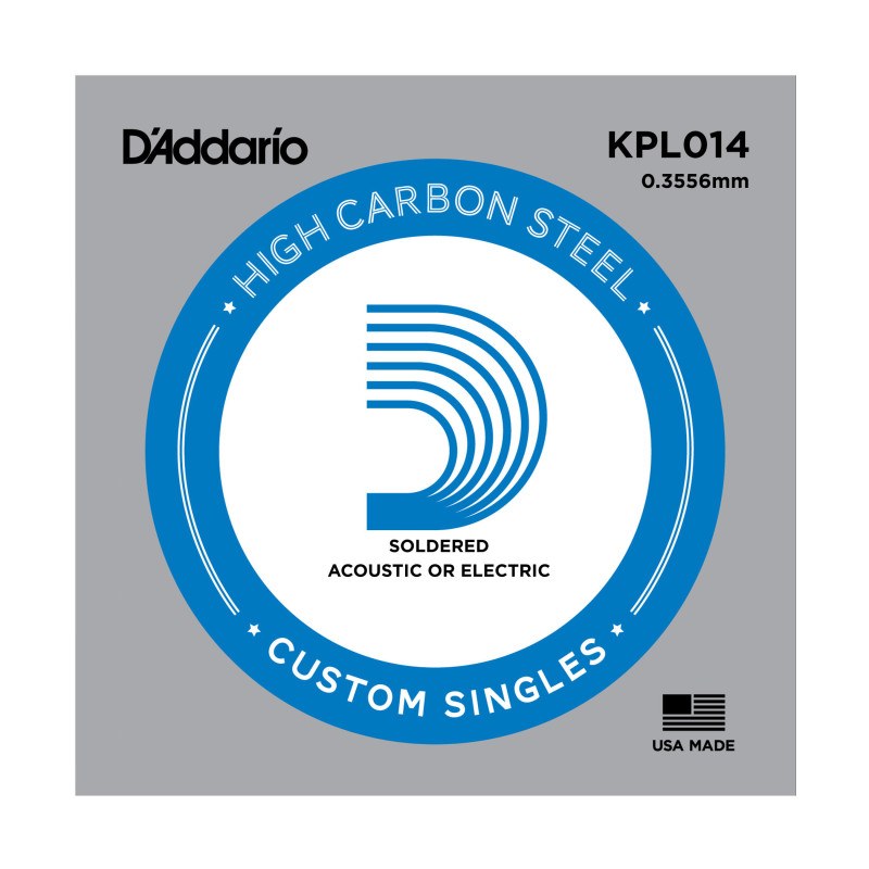 D'Addario KPL014 Soldered Twist Reinforced Single String, .014