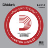 D'Addario LE014 Plain Steel Loop End Single String, .014
