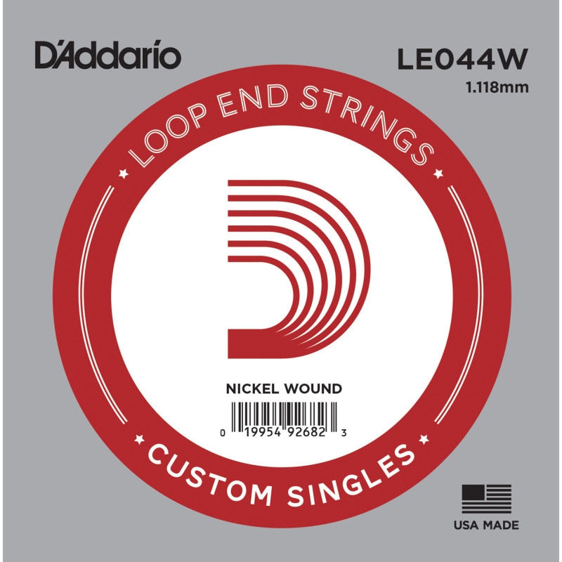 D'Addario LE044W Nickel Wound Loop End Single String, .044 LE044W D'Addario $2.98