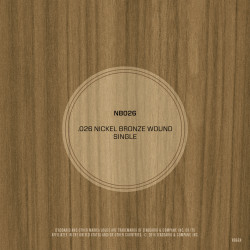 D'Addario NB026 Nickel Bronze Wound Acoustic Guitar Single String, .026