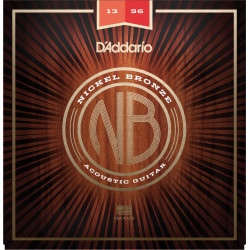 D'Addario NB1356 Nickel Bronze Acoustic Guitar Strings, Medium, 13-56
