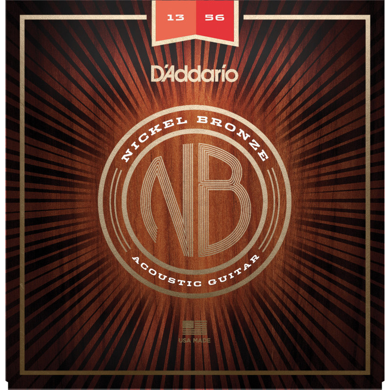 D'Addario NB1356 Nickel Bronze Acoustic Guitar Strings, Medium, 13-56 NB1356 D'Addario $11.38