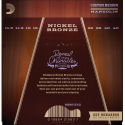 D'Addario NBM11540 Nickel Bronze Mandolin Strings, Light, 11.5-40 NBM11540 D'Addario $12.19