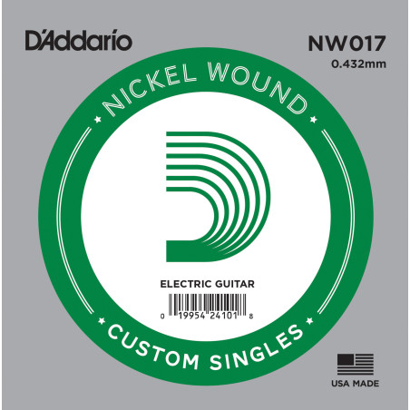 D'Addario NW017 Nickel Wound Electric Guitar Single String, .017 NW017 D'Addario $2.18