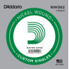 D'Addario NW062 Nickel Wound Electric Guitar Single String, .062