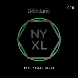D'Addario NYXL Nickel Wound Electric Guitar Single String, .028