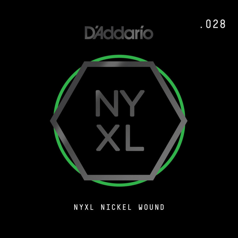 D'Addario NYXL Nickel Wound Electric Guitar Single String, .028 NYNW028 D'Addario $4.18