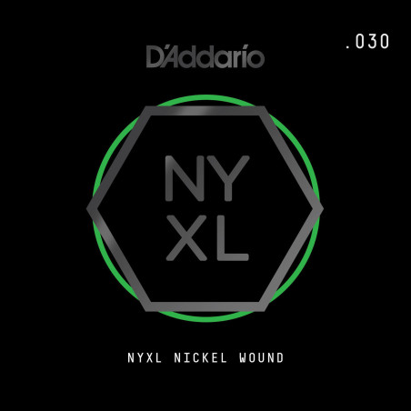 D'Addario NYXL Nickel Wound Electric Guitar Single String, .030 NYNW030 D'Addario $4.18
