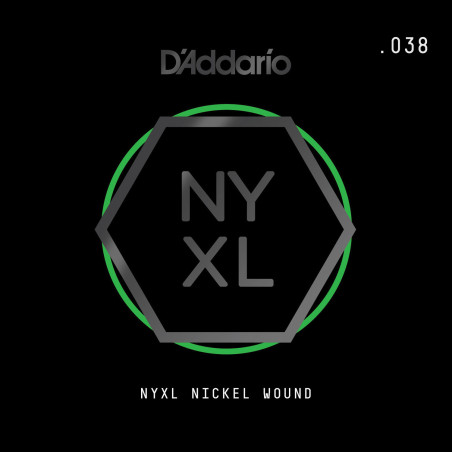 D'Addario NYXL Nickel Wound Electric Guitar Single String, .038 NYNW038 D'Addario $4.77
